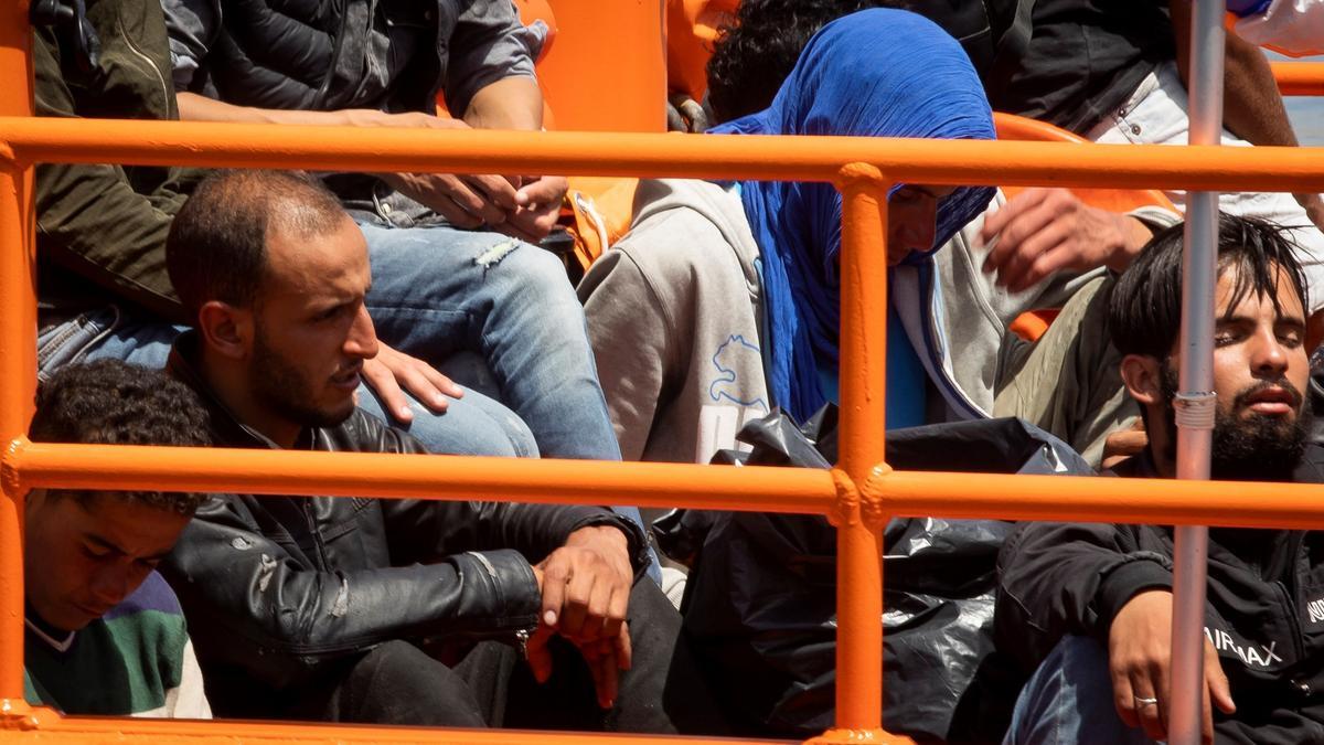Migrantes rescatados en Gran Canaria.