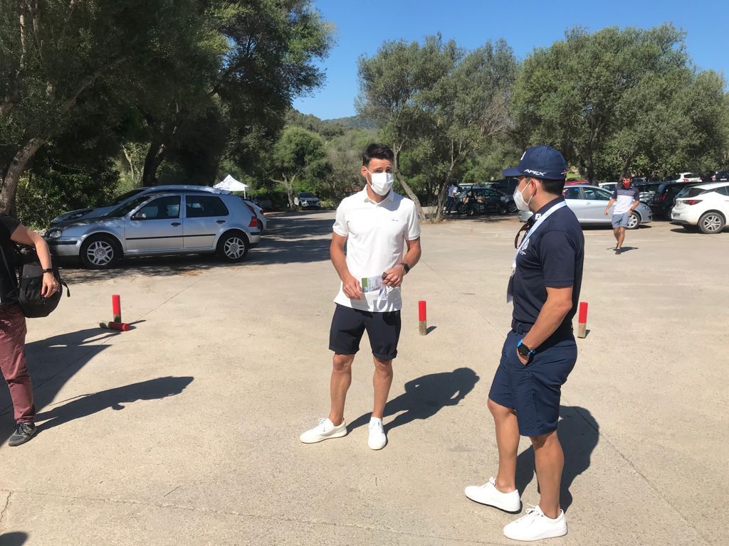 Guardiola, Laporta, Platini y Alemany en el primer día del Legends Trophy en Son Servera