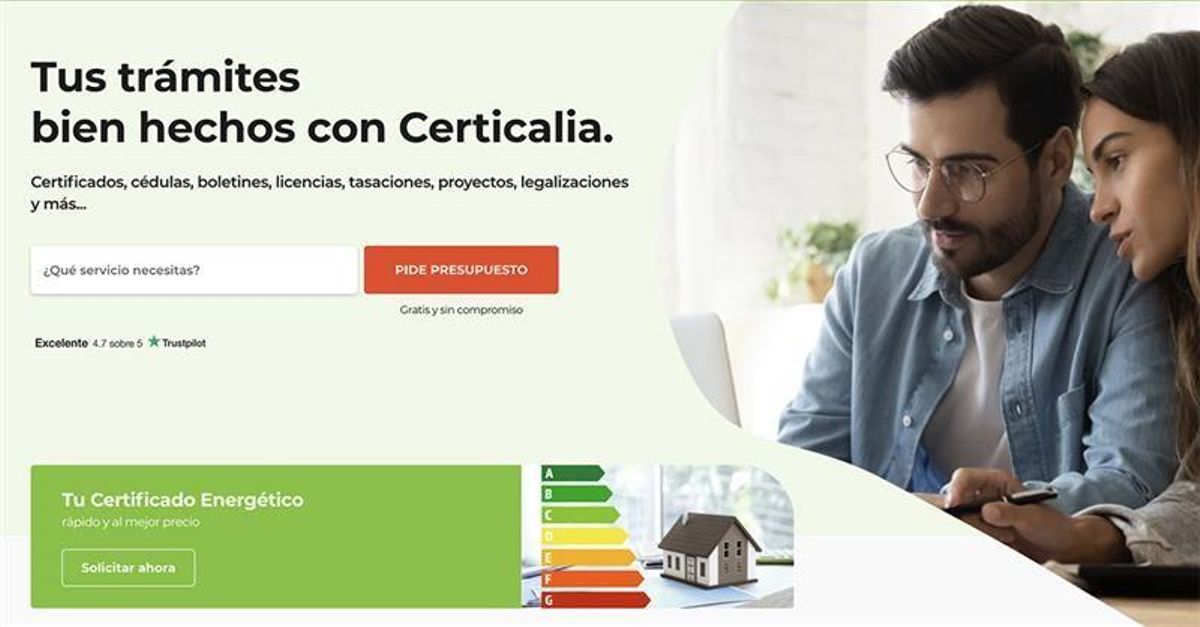 Portada de la web de Certicalia