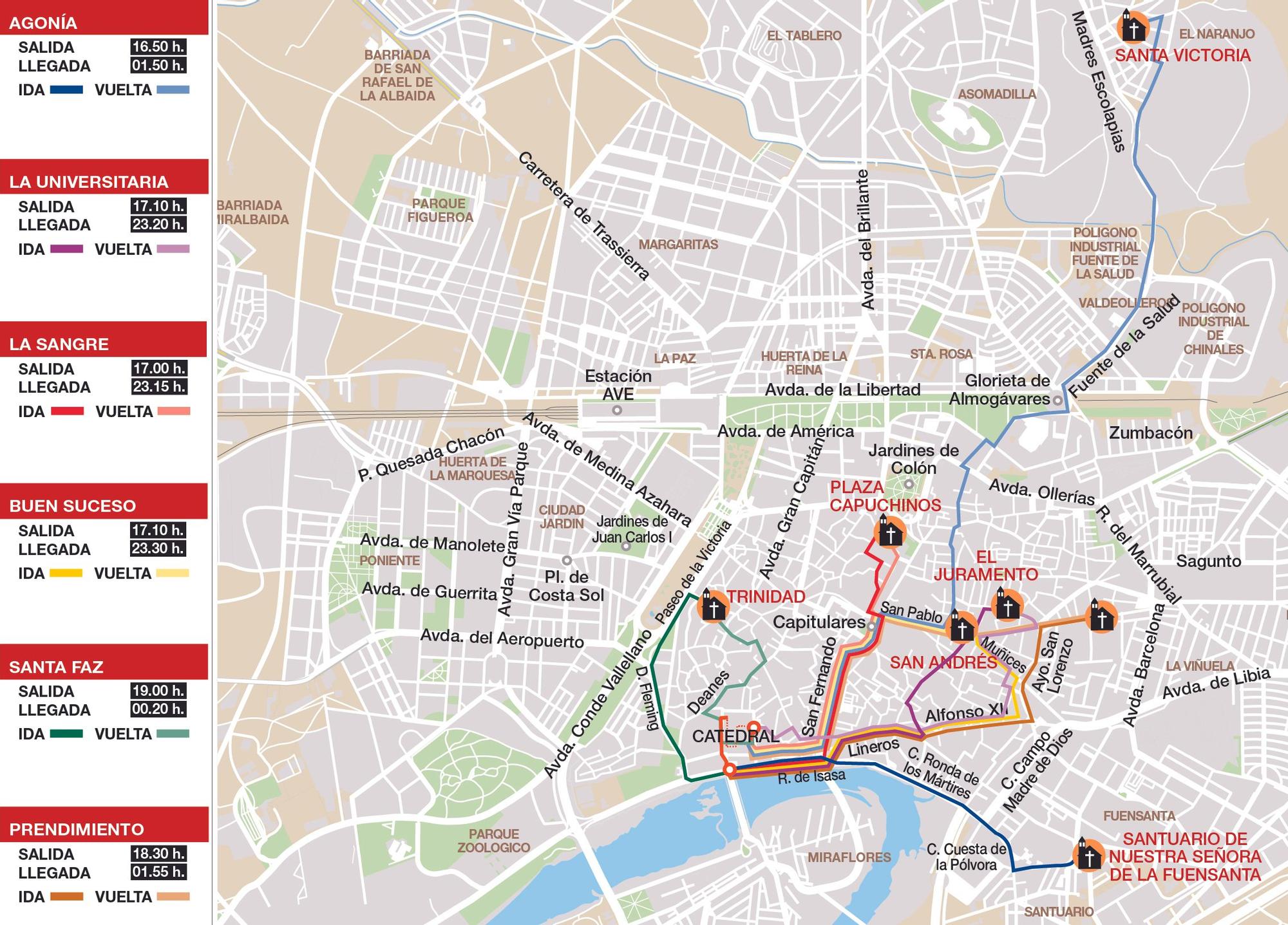 Mapa itinerario del Martes Santo