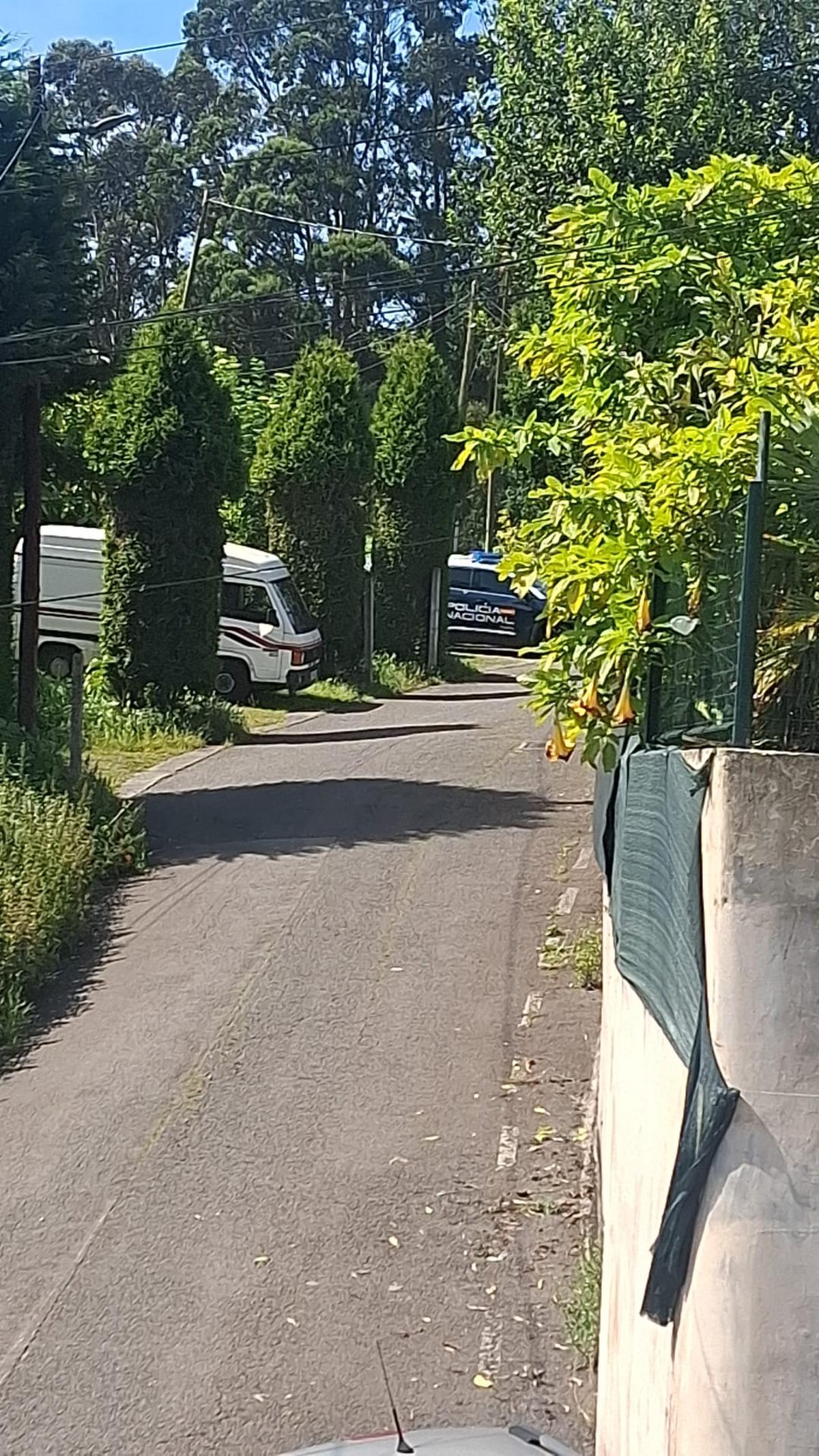 La Policía Nacional, ayer en El Muselín