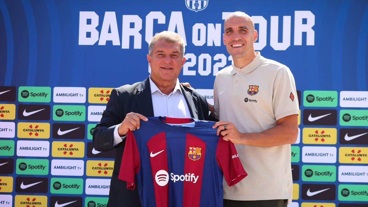 PRESENTACION ORIOL ROMEU. GIRA DEL FC BARCELONA EN LOS ANGELES. FOTO: VALENTI ENRICH