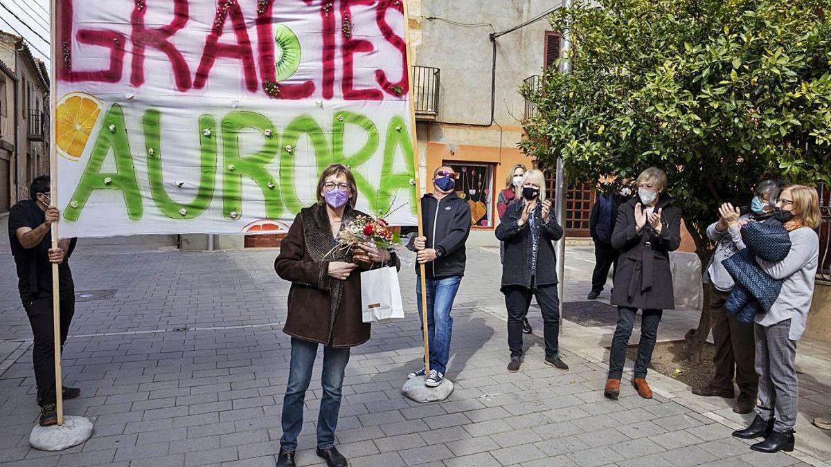 Aurora Teixidor va ser homenatjada pel poble, diumenge al migdia