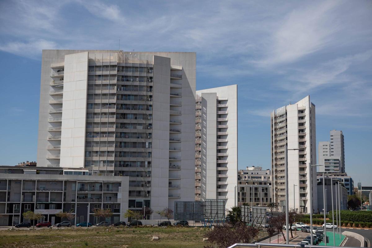 Edificios de viviendas en el barrio de Parc Central de Torrent.