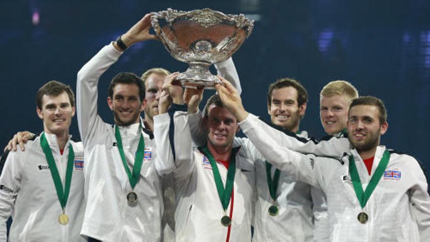 El equipo británico ganador de la Copa Davis en 2015 con Andy Murray y Daniel Evans, entre otros.