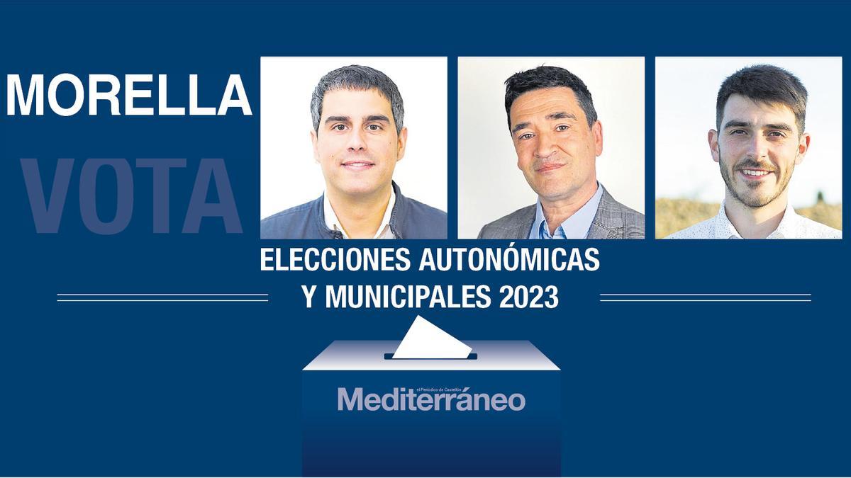 Los tres candidatos que se presentan a las elecciones en Morella.