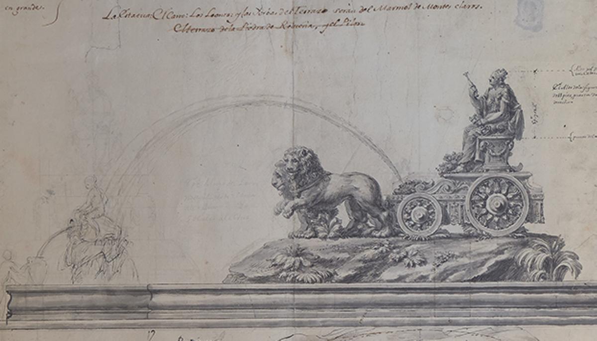 Planos de la fuente de Cibeles en Madrid