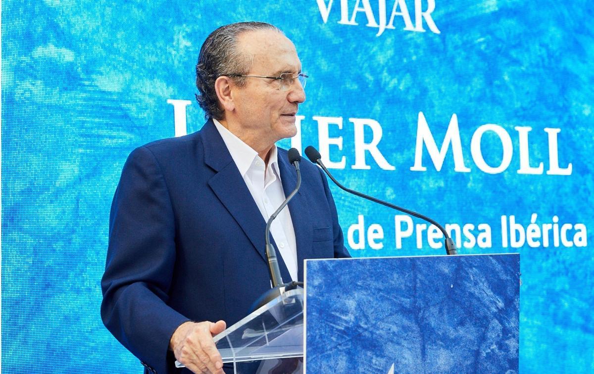 El presidente de Prensa Ibérica, Javier Moll, durante su discurso
