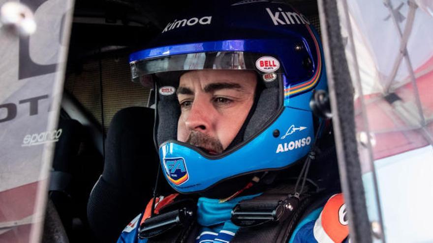 Fernando Alonso, en el test de Namibia