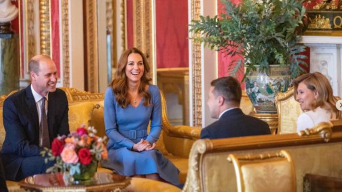 El matrimonio Zelenski con los Cambridge en octubre de 2020, en una visita a Inglaterra