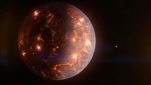 Recreación artística de LP 791-18 d, un mundo del tamaño de la Tierra situado a unos 90 años luz.