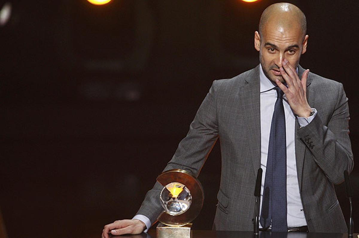 Guardiola en l’entrega del Premi al Millor Jugador del Món 2011.