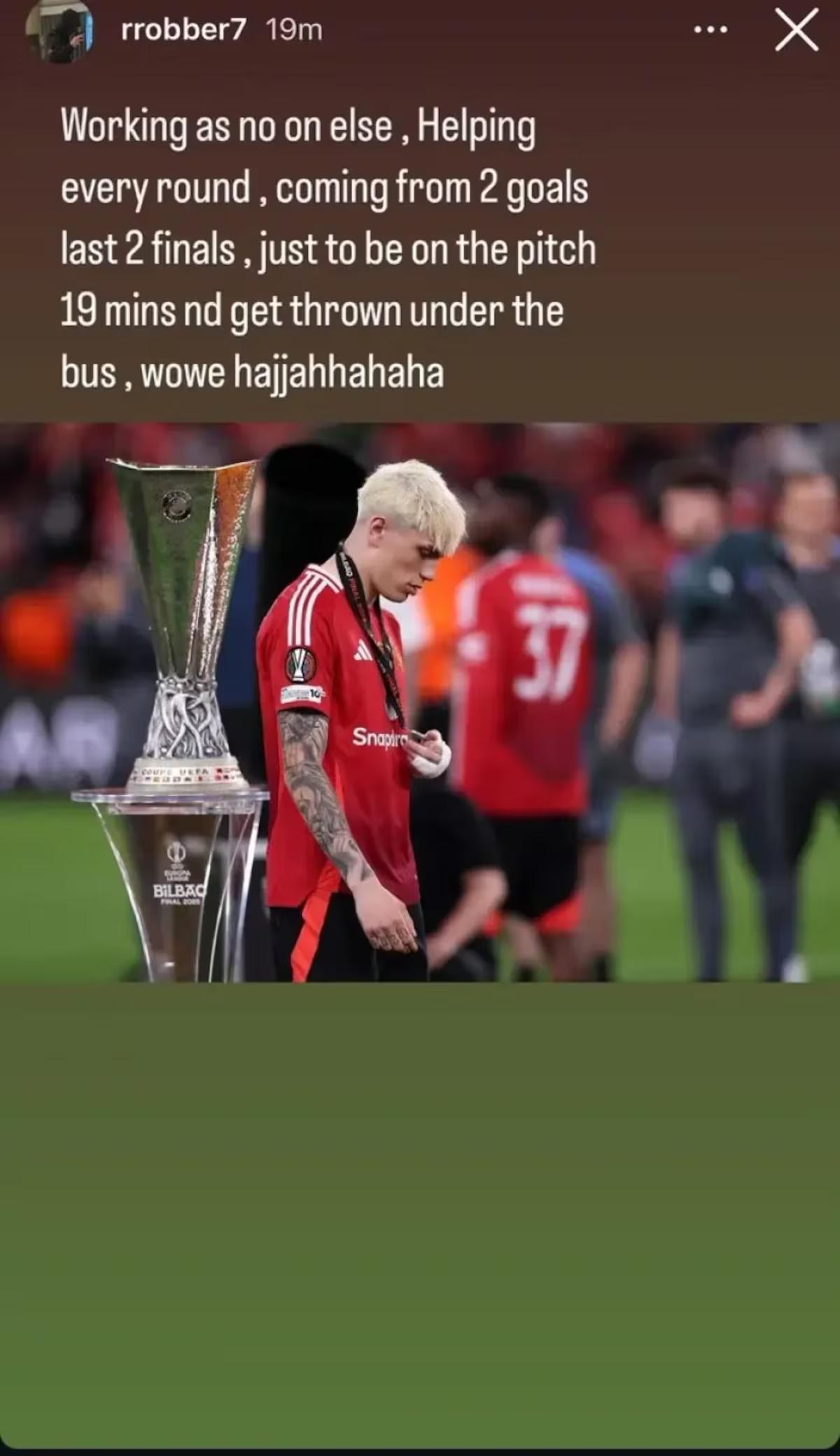 El hermano de Garnacho, Robert, en su cuenta de Instagram