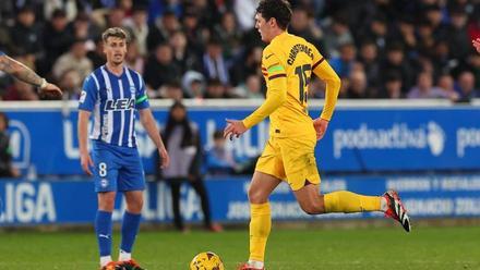 Christensen, durante el partido en Mendizorroza