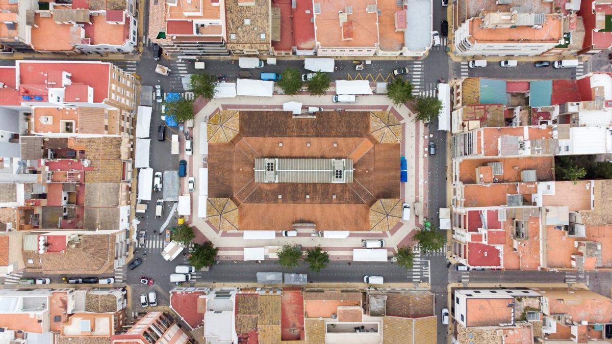 Vista área del Mercat de Catarroja.