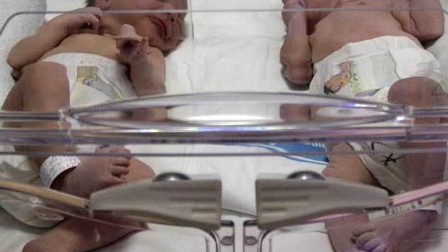Dos bebés en el hospital de Riaño en una imagen de archivo.