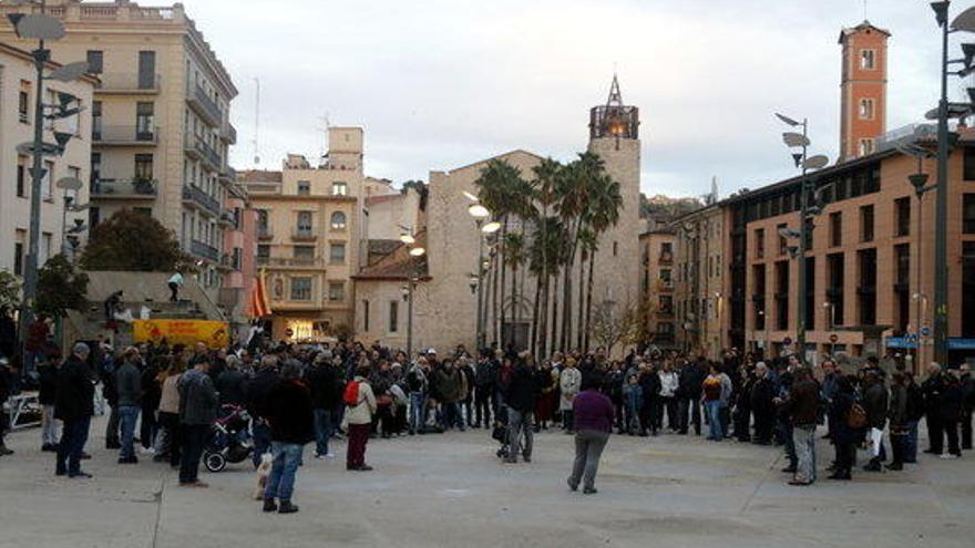 La plaça U d&#039;Octubre de Girona aquest 9 de novembre del 2019 a quarts de sis de la tarda