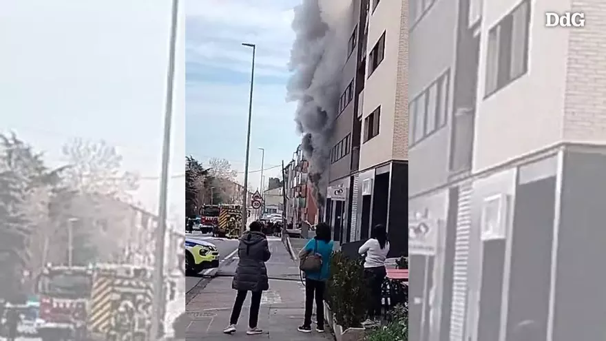 Vídeo | Incendi a Hostalric en un edifici del carrer Coronel Estrada
