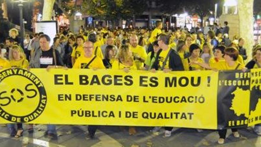 Manifestació de docents ahir a Manresa.