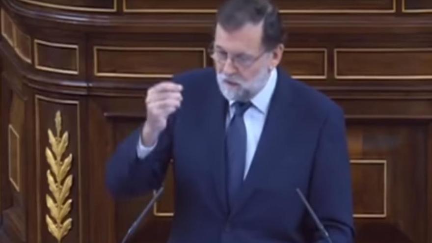 Mariano Rajoy durant el debat de la Moció de censura