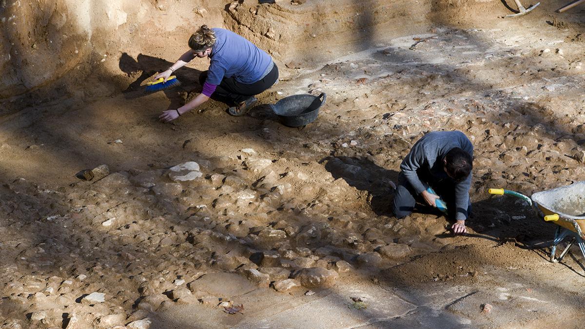 Fragmento de la Vía Augusta romana encontrado en Badalona