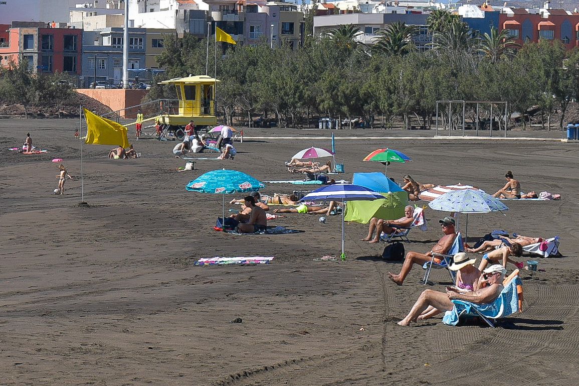 Tiempo en Canarias en la playa de Melenara, en Telde.