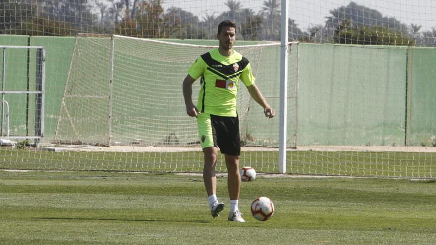 Manuel Sánchez, durante el entrenamiento de este miércoles