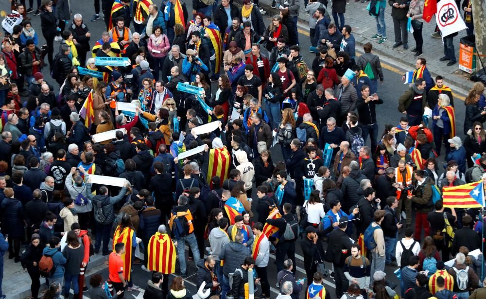 Protesta de Tsunami Democràtic junto al Camp Nou.