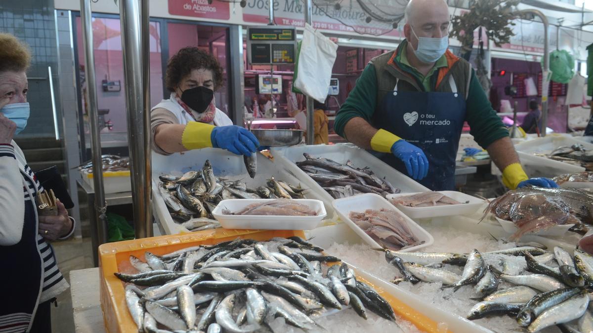 Una pescadería de Vilagarcía.