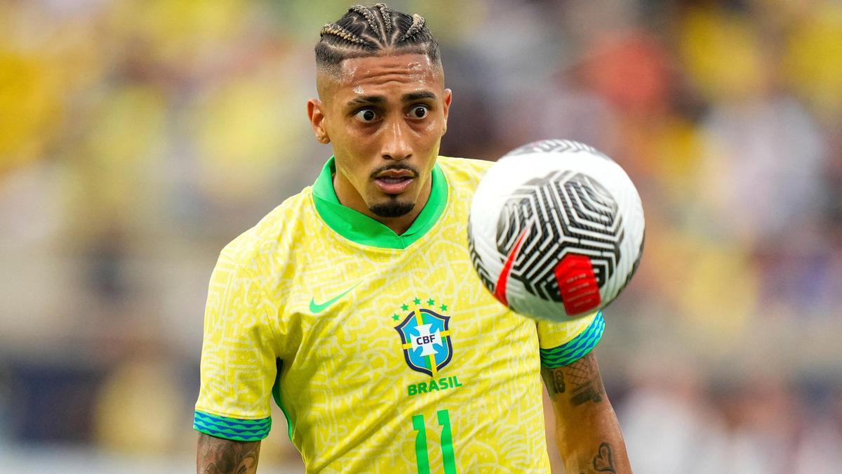 Raphinha, con la selección brasileña en Estados Unidos preparando la Copa América.