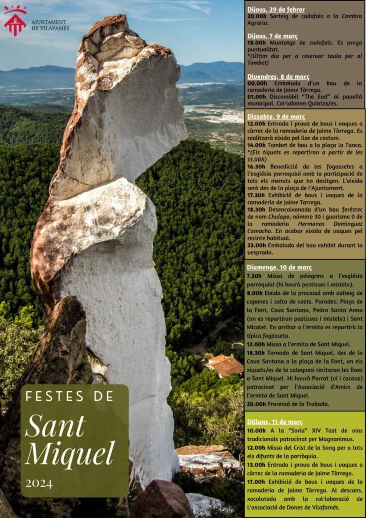 Cartel de las fiestas de Sant Miquel en Vilafamés.
