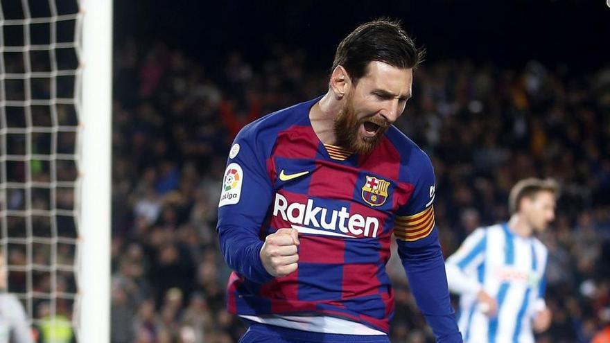 Messi celebra un gol ante la Real Sociedad.