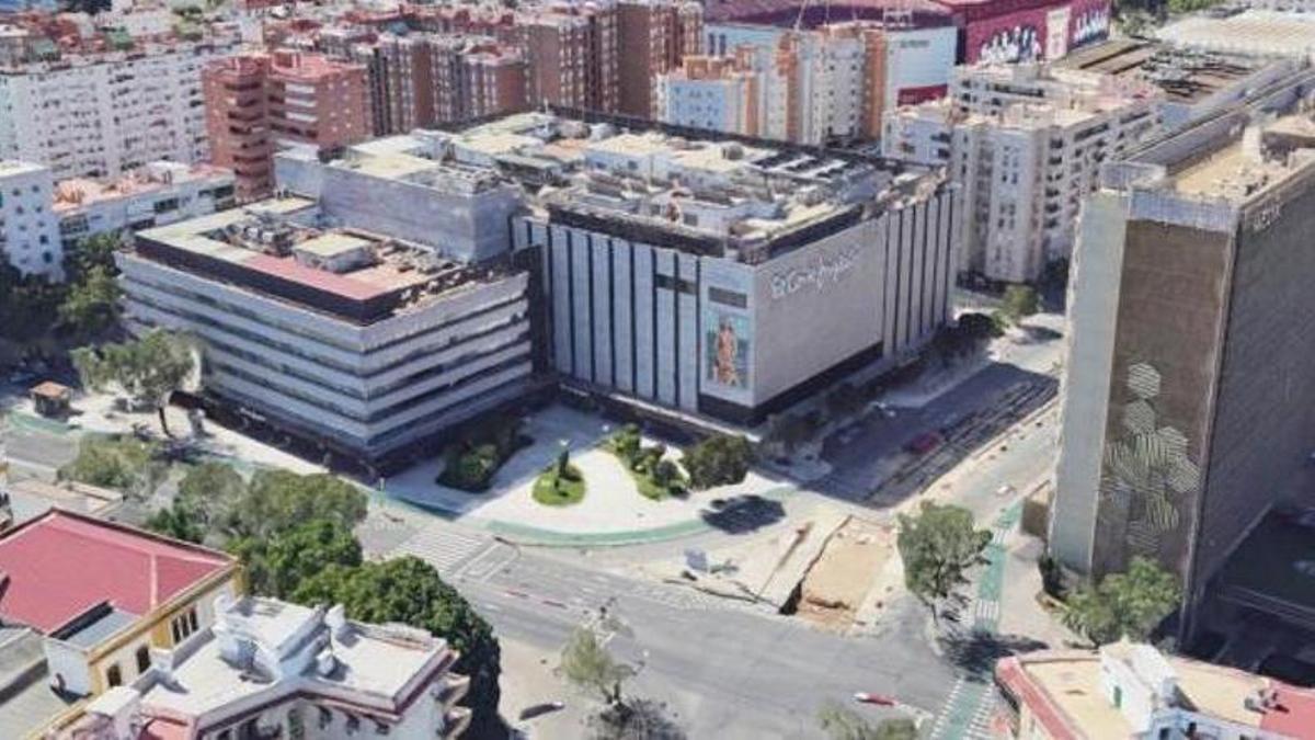 Entorno de El Corte Inglés de Nervión, donde hay en estudio un hotel de 10 plantas.