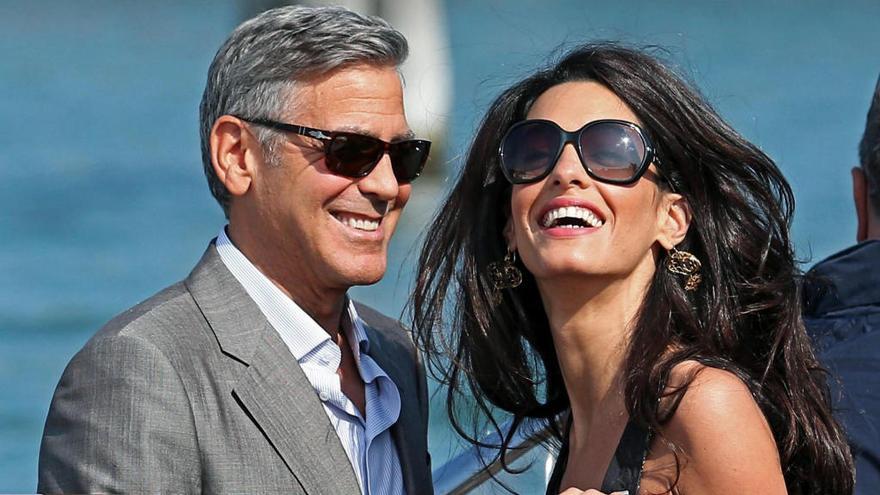 George Clooney y Amal Alamuddin, en el Festival de Venecia.