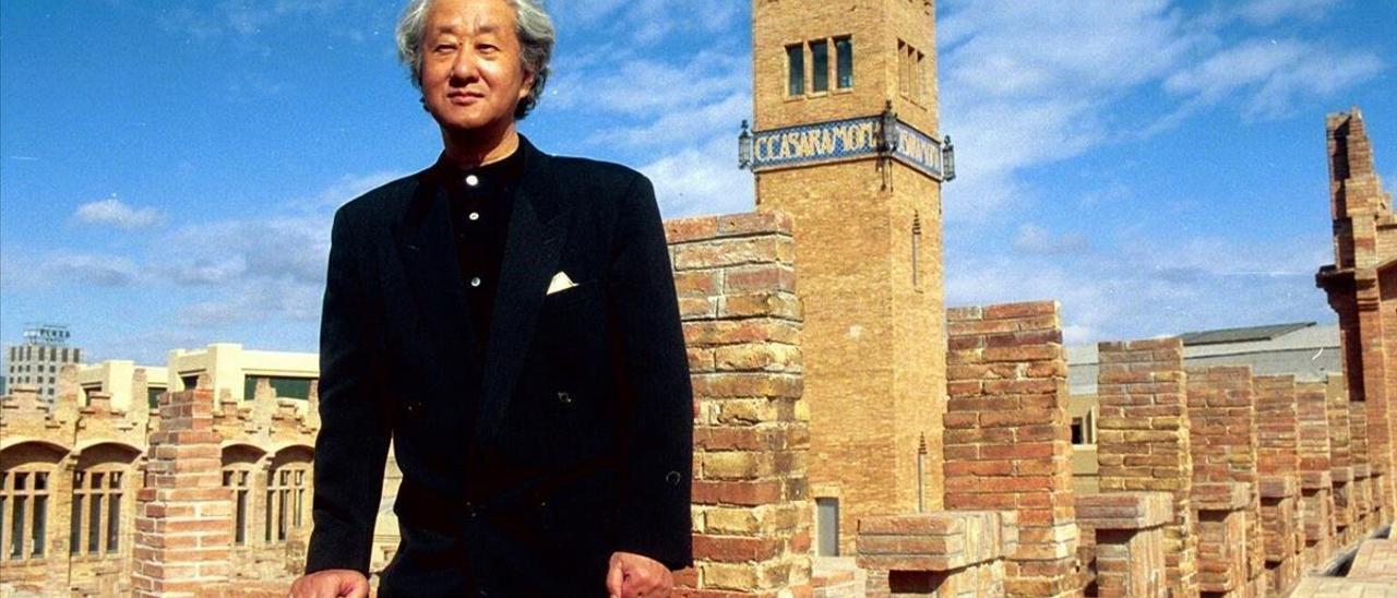 Arata Isozaki, en la presentación de un proyecto arquitectónico en el CaixaFòrum de Barcelona.