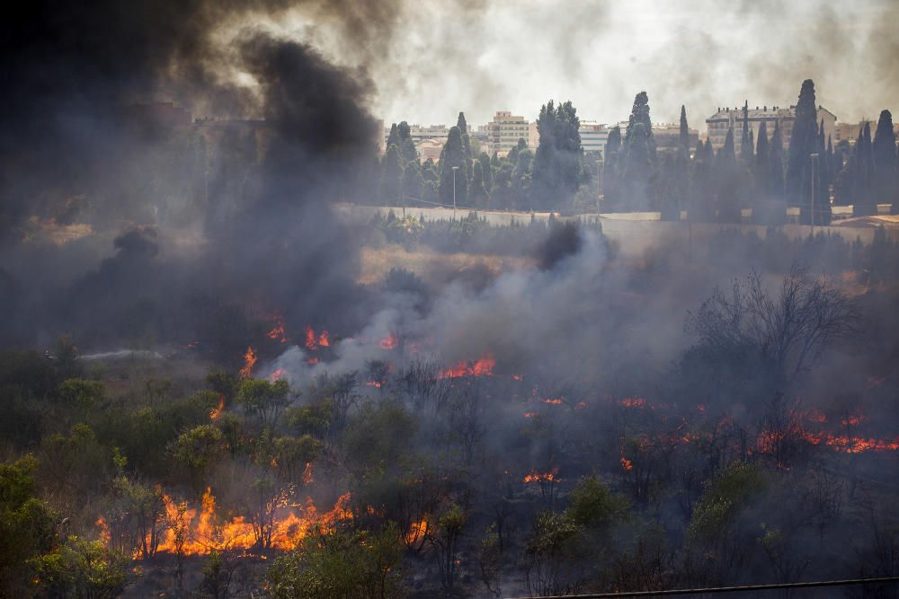 Incendio junto al cementerio de Castelló