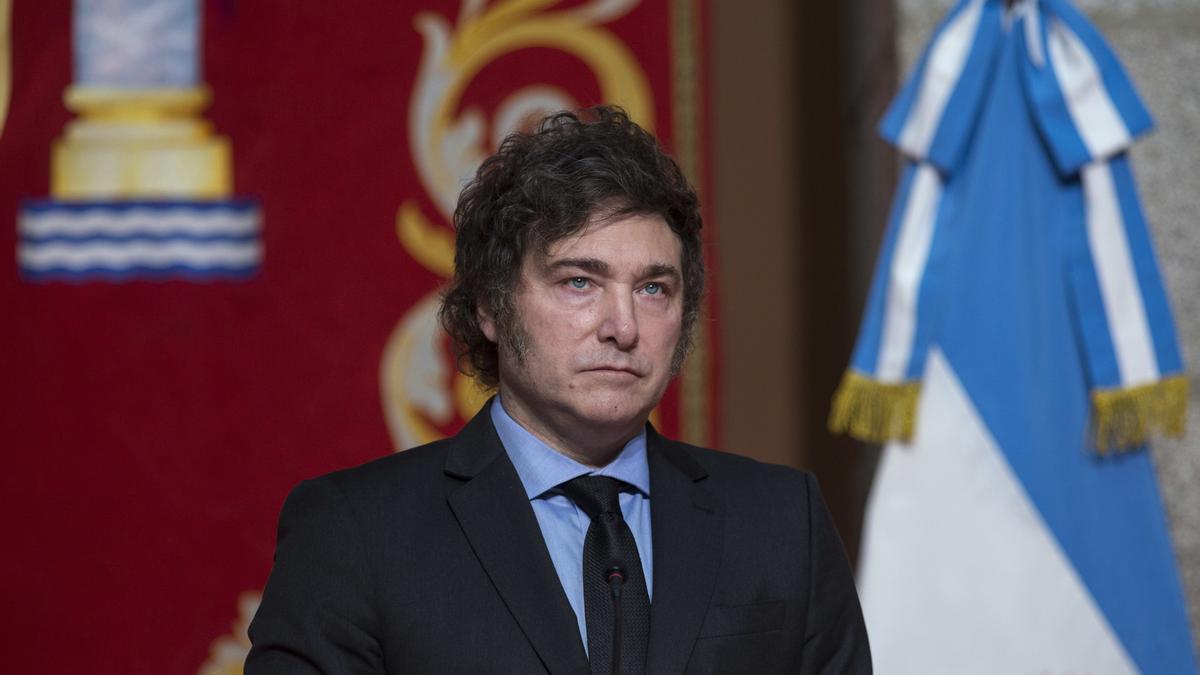 El presidente de Argentina, Javier Milei, este viernes en Madrid.