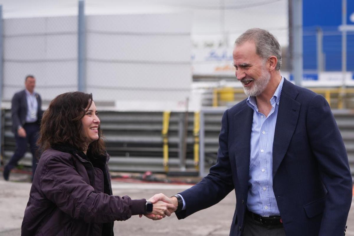 Díaz Ayuso asiste junto al Rey Felipe VI a la primera carrera en España del Campeonato del Mundo de Fórmula E.