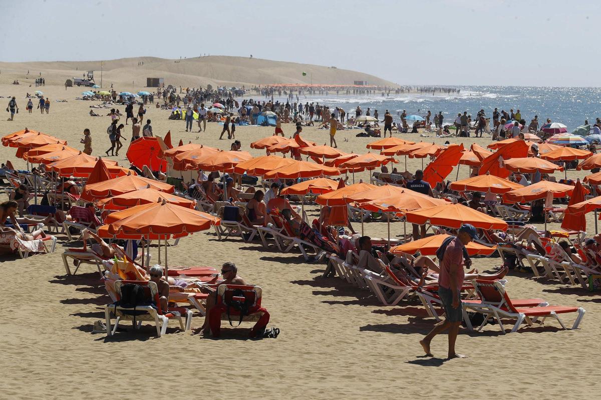 Una imagen de la playa de Maspalomas en Gran Canaria.
