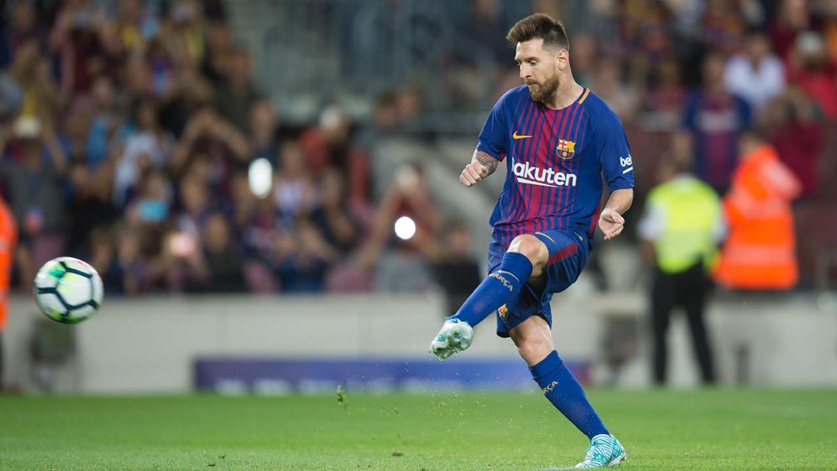 Leo Messi dispara a puerta en uno de los últimos partidos del Barça