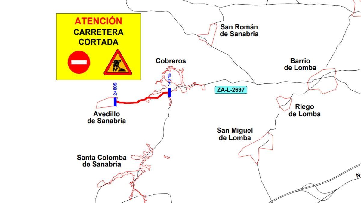 Mapa explicativo de corte de la ZA-L-2697