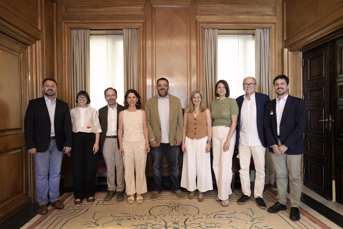 Alberto Ibáñez (Compromís), Gomila, Castells, Garcia, Vidal, Verónica Martínez (Moviment Sumar), Mar González (Partit Verd), Fèlix Alonso (Comuns i Esquerra Unida) y Rosa