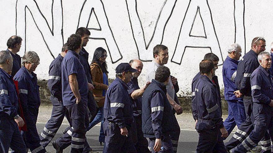 Trabajadores de Navantia, durante una protesta. | kiko delgado