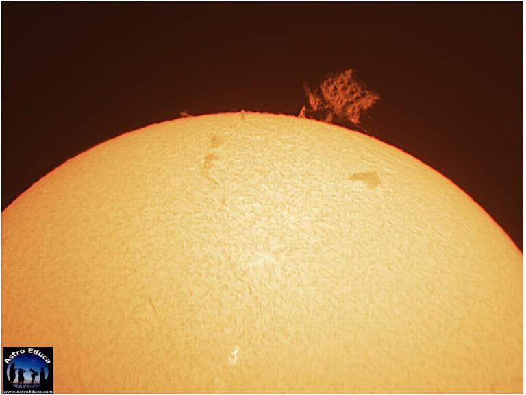 Protuberancias solares captadas desde San Mateo