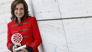 Spanish writer Paloma Sanchez-Garnica poses with the Planeta Novel Prize for her novel Victoria a day after the announcement of the 73rd edition of the Planeta Novel Award in Barcelona, Spain, 16 October 2024. EFE/ Toni Albir