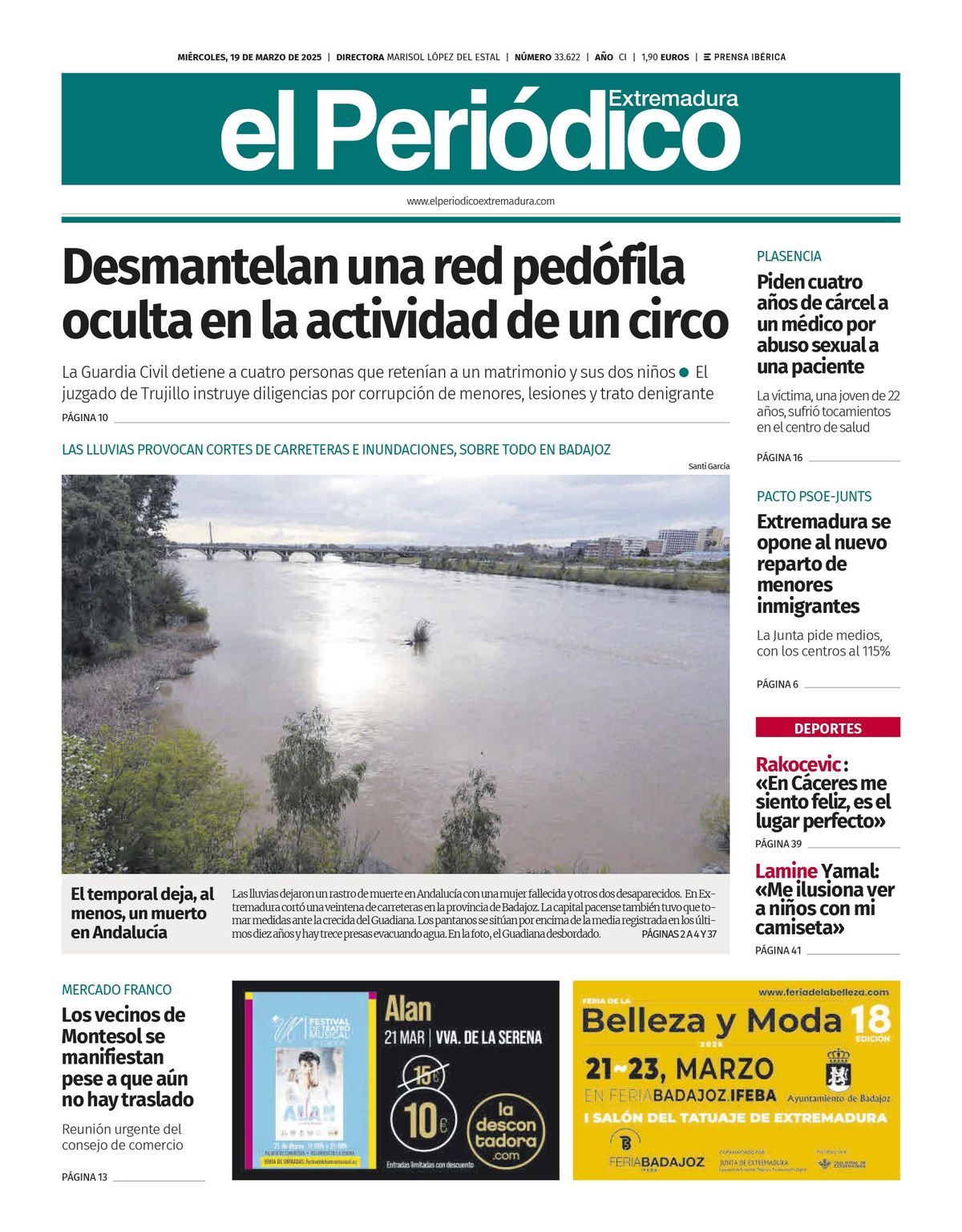 Consulta la portada correspondiente al día 19 de marzo de 2025