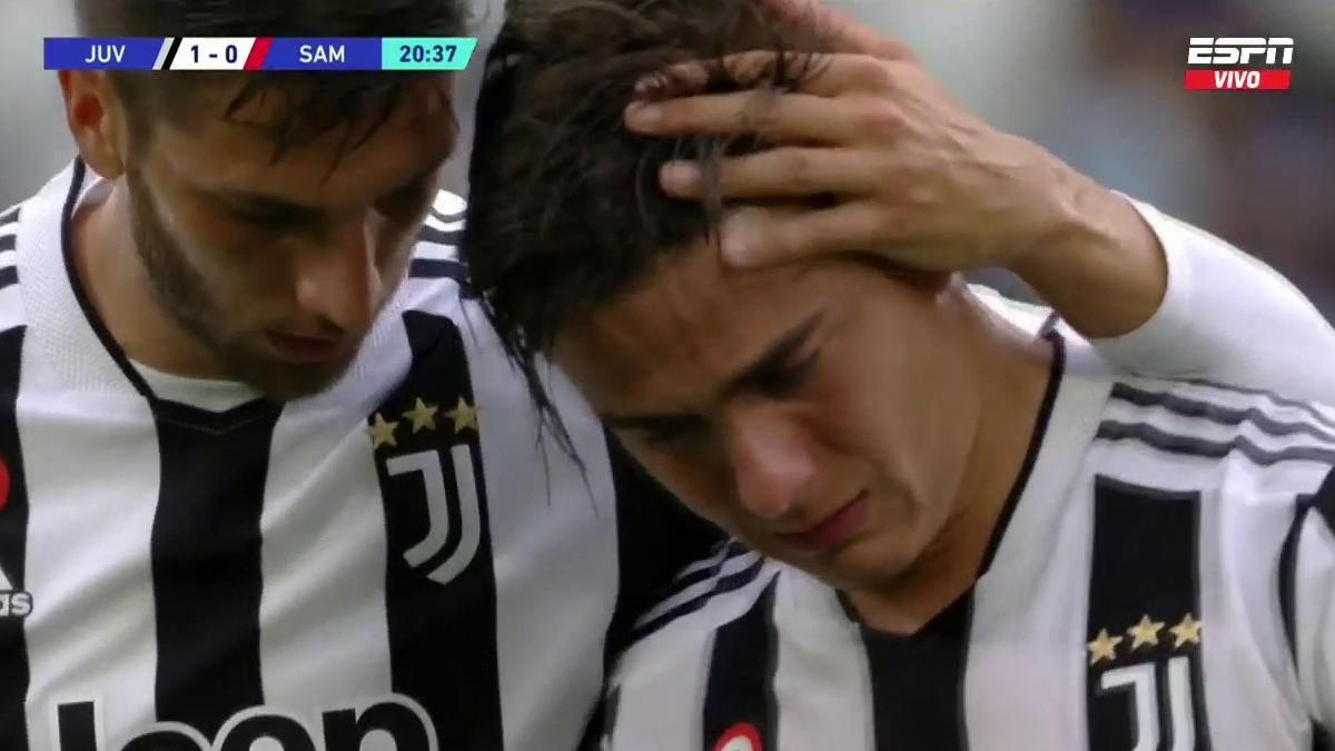 Dybala se retira entre lágrimas de Juventus-Sampdoria por una lesión muscular