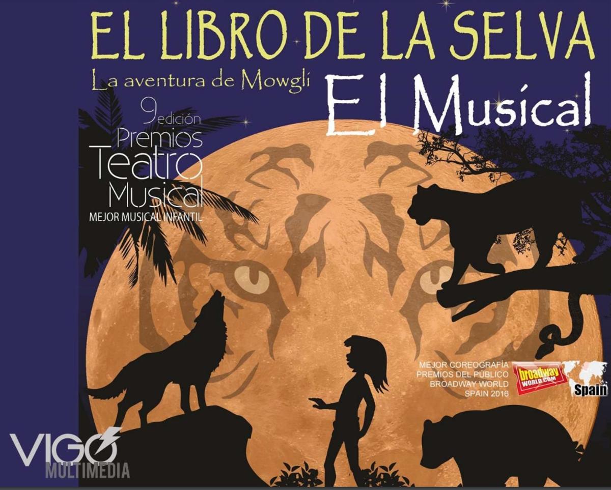 Cartel de espectáculo &quot;El libro de la selva&quot; que se representará en el auditorio de Castrelos.