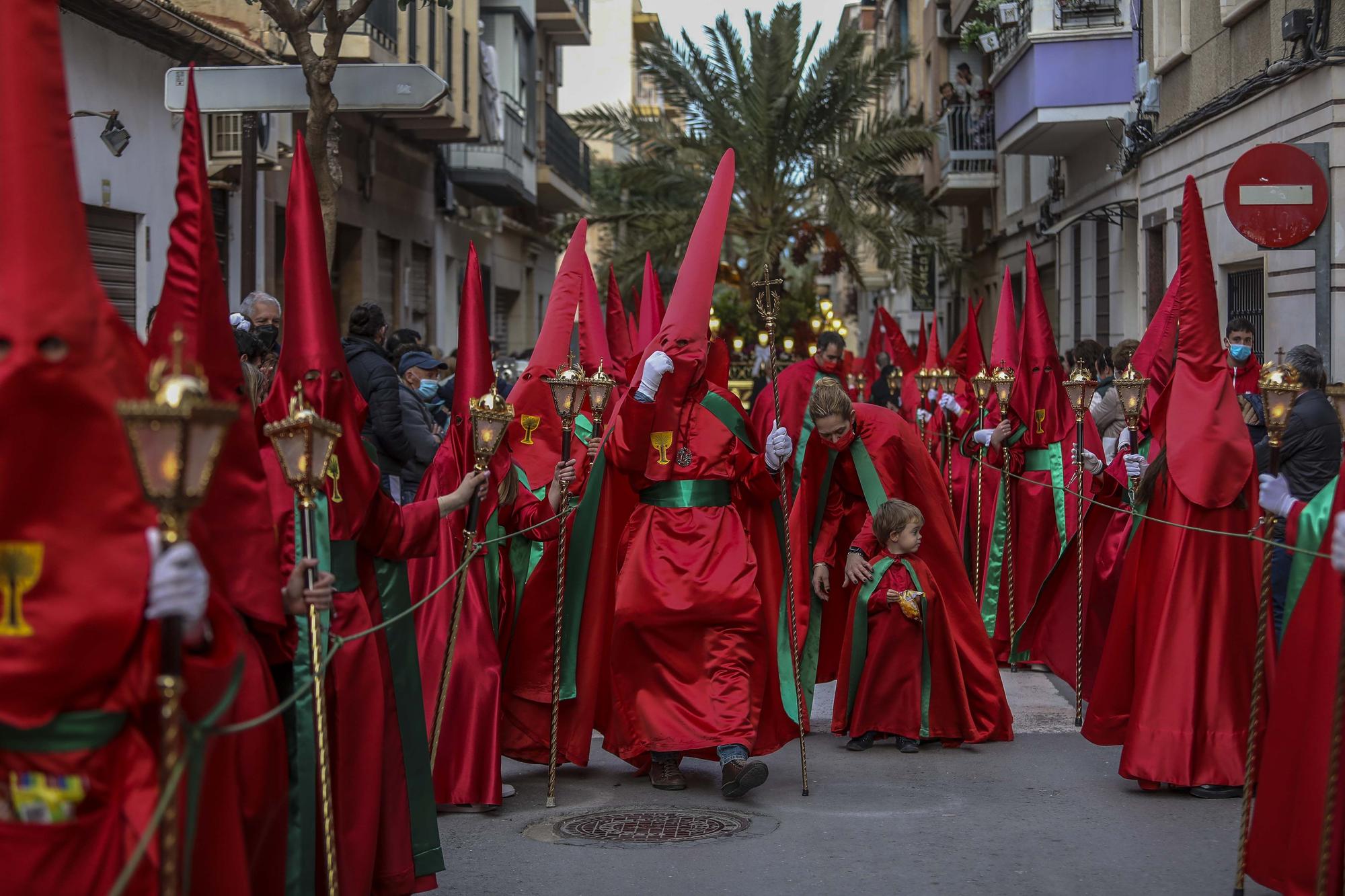 Elche procesiones Jueves santo: La Oracion del Huerto,Nuestra Señora de las Angustias y Maria Santisima de la Salud,La Flagelacion y Gloria,El Silencio,Cristo de Zalamea.