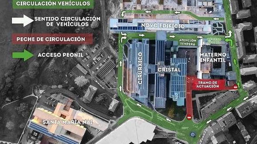 Modificación del tráfico en la zona hospitalaria. // FdV